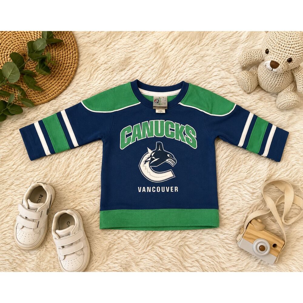 NHL Vancouver Canucks Toddler Hockey Jersey Sweatshirt Size 12M Team Apparel
